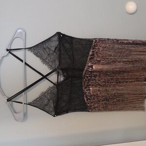 Victoria's Secret Black Lace Camisole with Fringe
